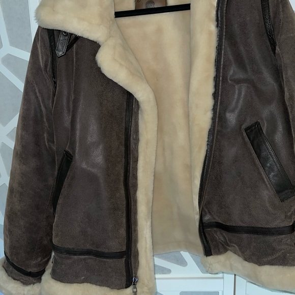 Leather and fur moto jacket - Picture 2 of 10